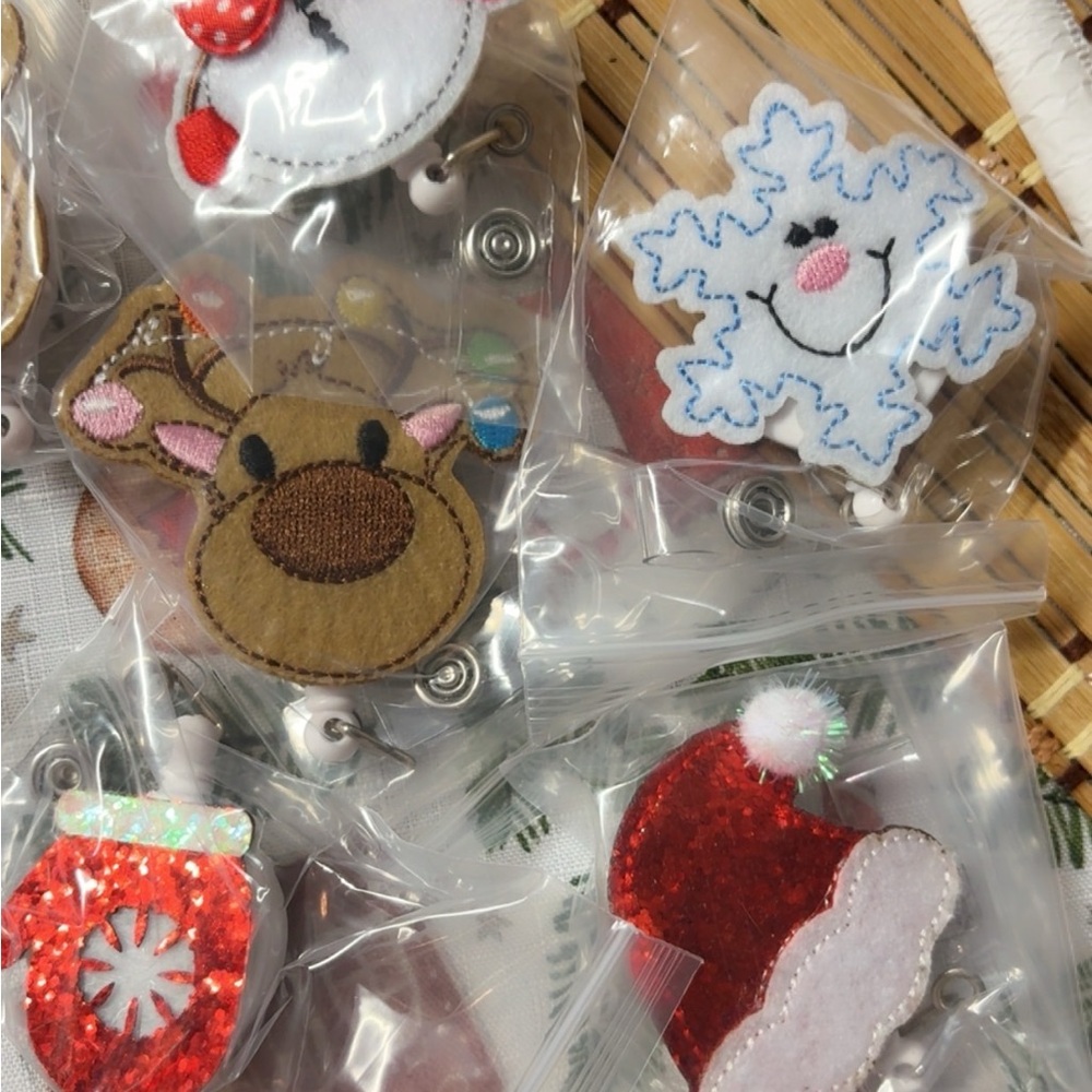 Festive Holiday Badge Holders